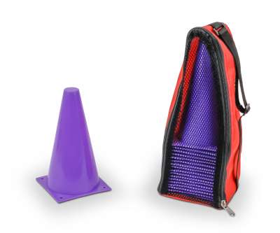 Pack De 10 Cônes De Sport Plats CampTeck - 5 Couleurs Vives - 20cm - Avec Sac De Transport