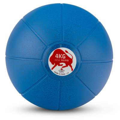 Balón Medicinal New Nemo De 4 Kg - Color Azul, Diámetro 24 Cm, Aprobado Para Entrenamiento Y Deporte Escolar