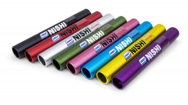 Nishi Eight Relay Batons with Ergonomically-Shaped Container