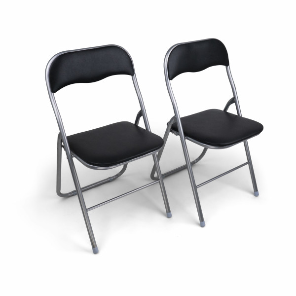 HAEST Folding Chairs - Silver and Black