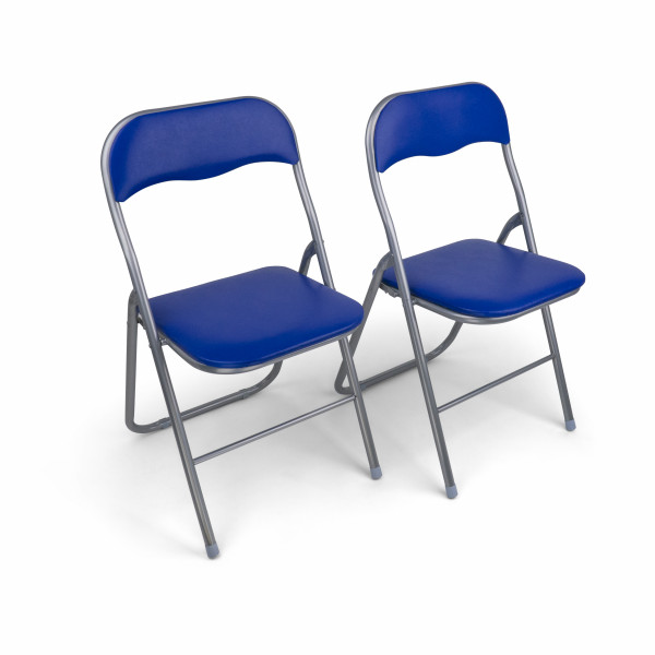 HAEST Folding Chairs - Silver and Blue