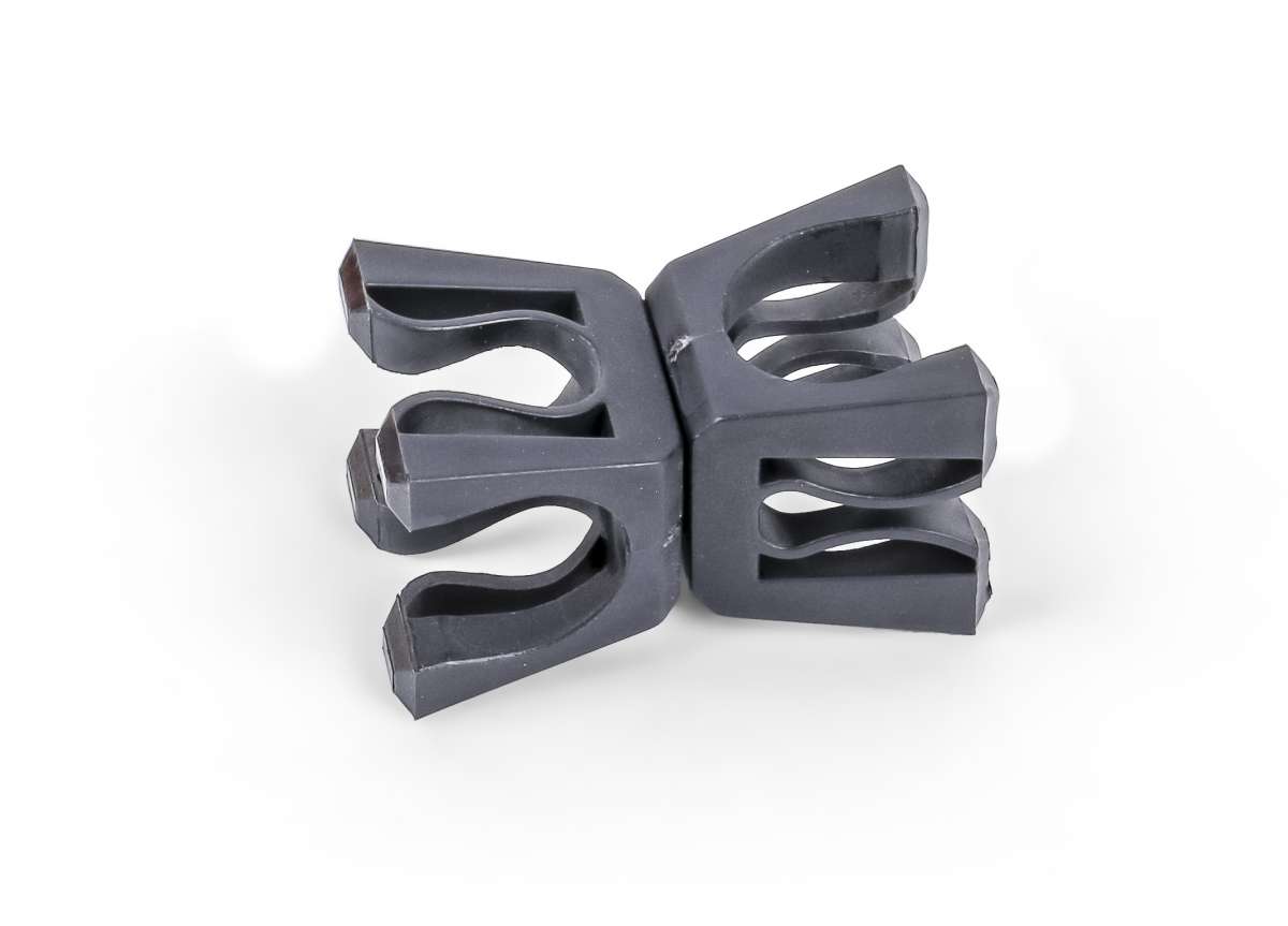 Socle En Caoutchouc HAEST Pour Barres De Coordination | Diamètre 25 Mm | Noir